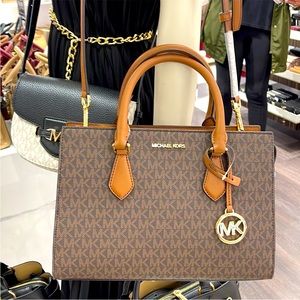 Michael Kors Sheila Medium Center Zip Satchel Bag